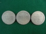 (3) OLD CASINO DOLLAR TOKENS FROM AMERISTAR CASINO COUNCIL BLUFFS IOWA