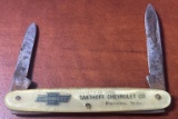 SAATHOFF CHEVORLET CO. - PLAINVIEW, NEBR. ADVERTISING POCKET KNIFE