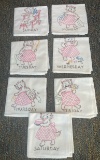DAYS OF THE WEEK EMBROIDERED DISH TOWELS