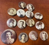 COLLECTION OF PORTRAIT PIN BACKS