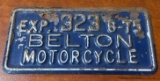 BELTON MOTORCYCLE - LICENSE PLATE
