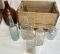 Primtive Lot - Milk Box & Misc. Glass Jugs