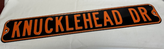 Knucklehead Dr. -- Metal Sign