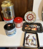 Coca-Cola Tray & Various Tins