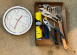 Misc. Hand tools & Clock
