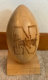 Nebraska Wood Carved Football