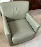 Green Colored Leather Type Chair