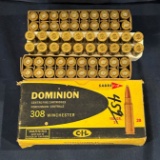 (60) Brass .270 Casings & (6) Rounds of .308 Win