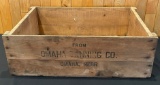 OMAHA TANNING CO. WOODEN SHIPPING BOX
