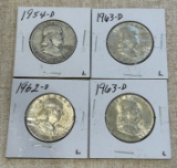 (4) Franklin Silver Half Dollars - Denver Minted