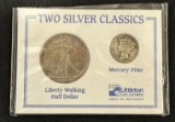 Two Silver Classics - Mercury Dimes & Walking Liberty Half Dollar
