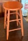 ORANGE WOODEN STOOL