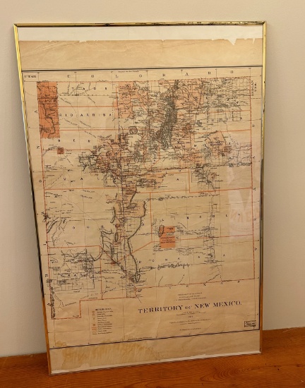 TERRITORY OF NEW MEXICO - FRAMED MAP