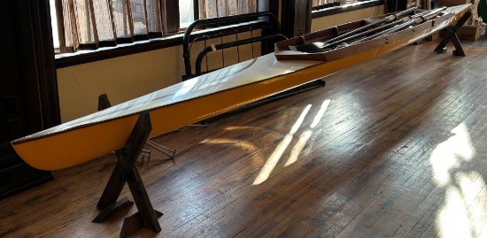 TWO PERSON SLIDING SEAT ROWING RACING CANOE - 285 INCHES LONG
