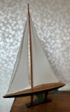 LARGE WOODEN SAIL BOAT