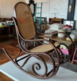 FANCY BENT WOOD WICKER ROCKER