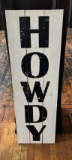 HOWDY WOODEN SIGN