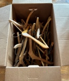 BOX LOT OF VINTAGE WOODEN HANGERS