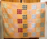 ANTIQUE QUILT - MEAURES 77 INCHES BY 63 INCHES