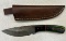 DAMASCUS STEEL FIXED BLADE KNIFE WITH SHEATH