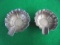 PAIR OF VINTAGE SILVER ASH TRAYS WITH SILVER COLUMBIAN COIN IN BOTTOM
