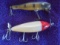 TWO OLD FISHING LURES-CREEK CHUB & UNMARKED GREEN & YELLOW