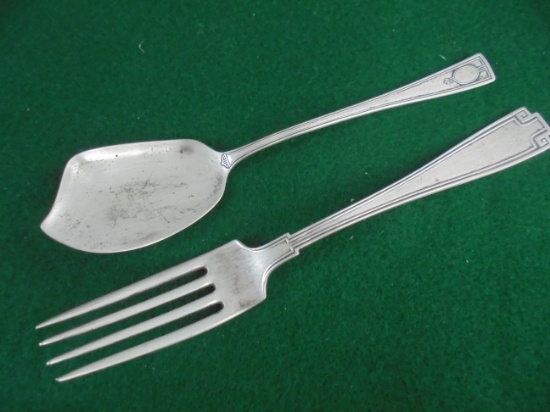 TWO OLD STERLING "ART DECO" STYLE SILVERWARE PIECES