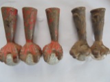 LOT OF (5) OLD TABLE LEG ENDS--3 MATCH AND 2 MATCH
