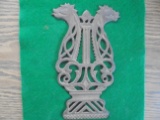 OLD CAST IRON FANCY PANEL-8 INCHES TALL-2 HEADS OF DRAGON