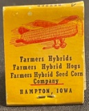FARMERS HYBRIDS - HAMPTION, IOWA - ADVERTISING MATCH BOOK