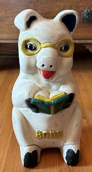 CHALKWARE LIKE MATERIAL PIGGY BANK - 16 INCHES TALL