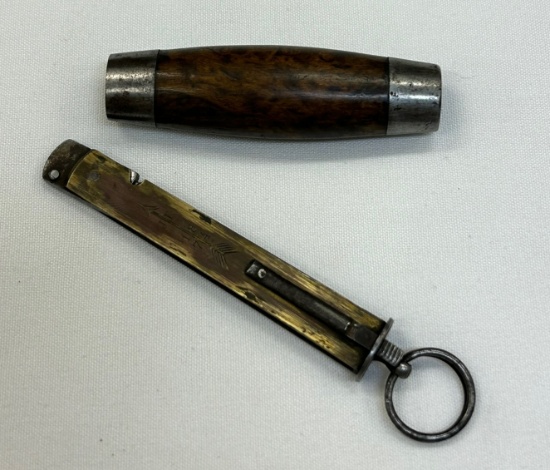 Antique "Jon Engstrom - Eskilstuna" Barrel Internal Folding Pocket Knife - 1847