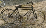 EARLY WOODEN WHEELED BICYCLE