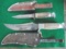 (2) OLD HUNTING KNIVES WITH LEATHER SHEATHS-MADE IN GERMANY