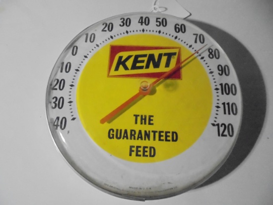 VINTAGE 'KENT FEED" ADVERTISING THERMOMETER