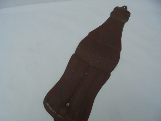 OLD COCA COLA ADVERTISING BOTTLE THERMOMETER-PRIMITIVE