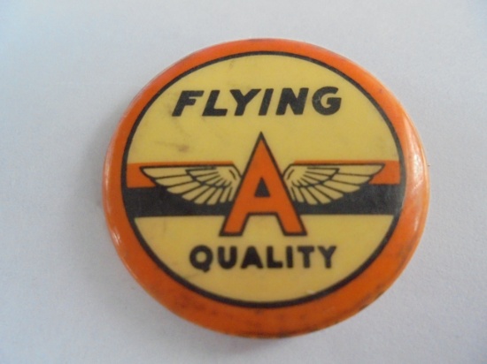 OLD "FLYING 'A' GAS" PINBACK BUTTON