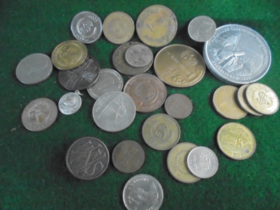 LOT OF COINS METALS AND MISC---SEE PHOTO