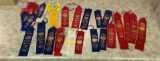 LOT OF EARLY FAIR RIBBONS - FROM THE 1930'S AND 1940'S