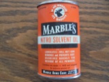 MARBLES OVAL OIL CAN-3 OZ. SIZE-EXCELLENT WITH LEAD TOP