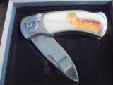 NEAT NEW OLD STOCK POCKET KNIFE WITH WOLF THEME--IN BOX