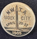 1905 N.W.T.A. SIOUX CITY - ADVERTISING BUTTON