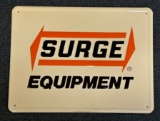 SURGE EQUIPMENT - TIN ADVERTISING SIGN - NEW OLD STOCK!