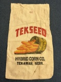 TEKSEED HYBRID CORN CO. - CLOTH SEED SACK