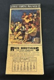 1937 RICE BROTHERS LIVESTOCK COMMISSION CO. - SIOUX CITY STOCK YARDS -CALENDER MARKET REPORT