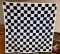 BLUE & WHITE TIED QUILT - 58 INCHES BY 58 INCHES