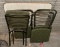 (4) COSTCO FOLDING CHAIRS AND FOLDING CARD TABLE