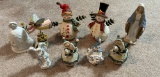 (9) CHRISTMAS FIGURINES - SNOWMAN AND MORE