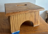 WOODEN STEP STOOL - OAK TOPPED