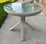 GLASS TOP PATIO SIDE TABLE